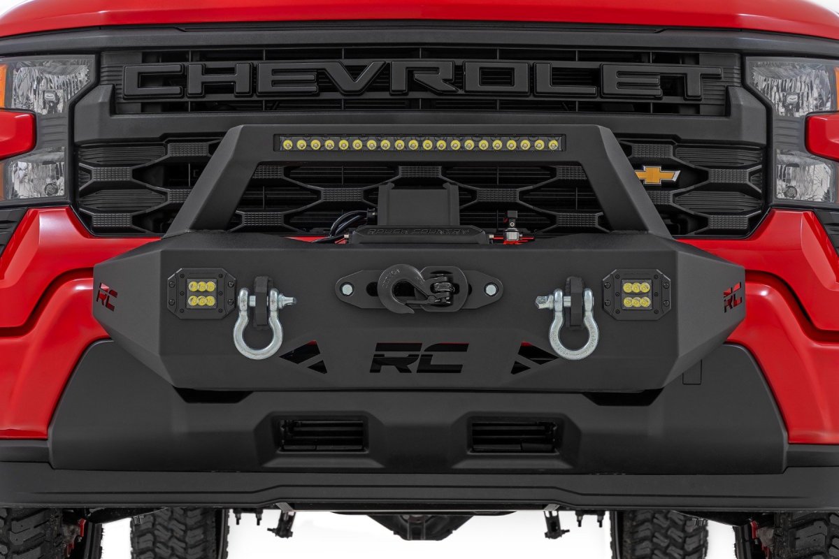 Chevrolet Silverado 1500 Winch Mount Kit - Front - Rough Country - EXO with LED Lighting - '22-'25